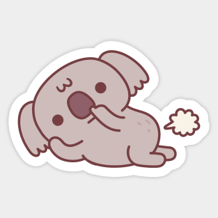 Cute Koala Picking Nose And Farting Funny Sticker